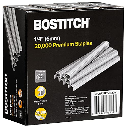 Bostitch B8 Heftklammern 1/4 Zoll Powercrown – Packung mit 20.000 Heftklammern von Bostitch Office