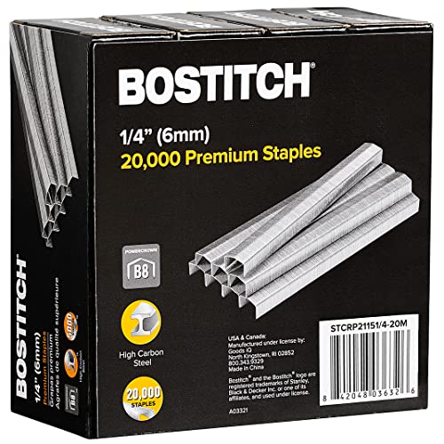 Bostitch B8 PowerCrown Heftklammern, 1/4 Zoll, Schwarz oder Dunkelgrau, 20.000 Stück Bostitch B8 PowerCrown Heftklammern, 1/4 Zoll, Schwarz oder Dunkelgrau, 20.000 Stück von Bostitch