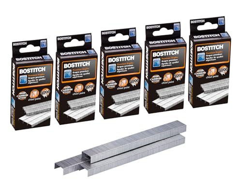 Bostitch Standard-Klammern, 0,64 cm Länge, Vollstreifen-Heftklammern, 5000 Stück pro Box, 5 Stück Bostitch Standard-Klammern, 0,64 cm Länge, Vollstreifen-Heftklammern, 5000 Stück pro Box, 5 Stück von Bostitch