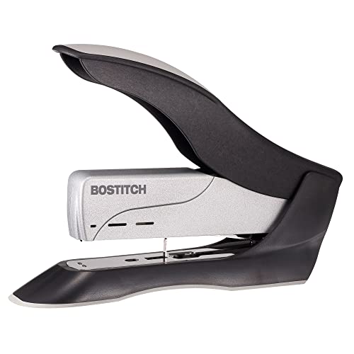 Bostitch Office inHANCE+100 Schwerlasthefter – Zwei Finger, kein Aufwand, federbetriebener Hefter – 100 Blatt, Grau (1300) von PaperPro