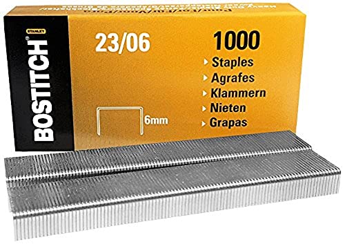 Bostitch 23-06-1M Heftklammern für HD-3D/PHD-60/B310HDS, Größe 12 x 6 mm, Menge 1000 Stück Bostitch 23-06-1M Heftklammern für HD-3D/PHD-60/B310HDS, Größe 12 x 6 mm, Menge 1000 Stück von Bostitch