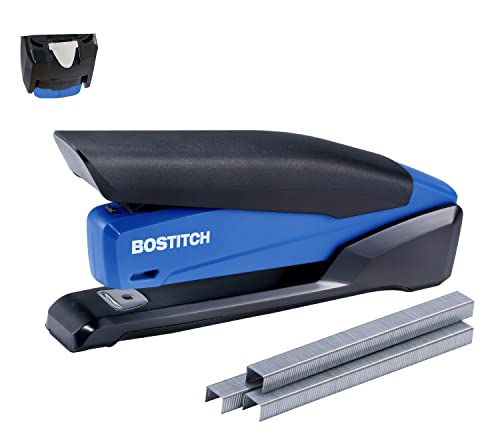 Bostitch Executive 3-in-1 Heftgerät, inklusive integriertem Heftklammerentferner, Ein-Finger-Heftung, kein Aufwand, 20 Blatt Kapazität, federbelastetes Heftgerät, Marineblau von Bostitch