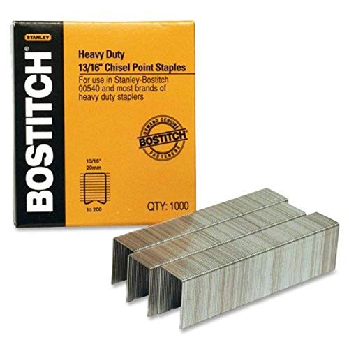 Bostitch Hochwertige Heftklammern mit Keilspitze, 13/16 Zoll, Silber, 1 Packung, 5000 Stück pro Box von Bostitch