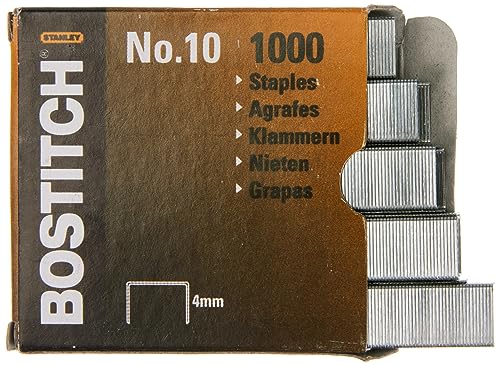Bostitch NO-10-1M Heftklammern für HP10, Größe 9 x 4 mm, Menge 1000 Stück von Bostitch
