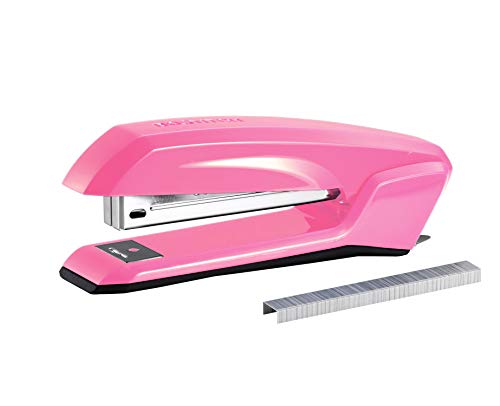 Bostitch Office Ascend 3-in-1-Hefter, integrierter Entferner und Klammeraufbewahrung, 420 Heftklammern enthalten, 20 Blatt Kapazität, leicht, rosa von Bostitch
