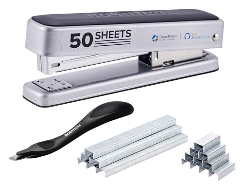 Bostitch Titan Heavy Duty Metallheftgerät, 50 Blatt Kapazität mit 1250 Standardklammern und 500 verlängerten Heftklammern, ergonomischer Heftklammerentferner, staufreies Heften, Vollstreifen-Hefter von Bostitch