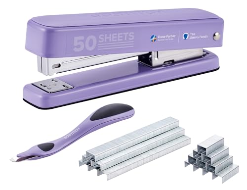 Bostitch Titan Schwerlast-Metallhefter, 50 Blatt Kapazität mit 1250 Standardklammern und 500 verlängerten Heftklammern, ergonomischer Heftklammerentferner, staufreies Heften, Vollstreifen-Hefter von Bostitch