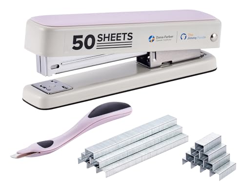 Bostitch Titan Schwerlast-Metallhefter, 50 Blatt Kapazität mit 1250 Standardklammern und 500 verlängerten Heftklammern, ergonomischer Heftklammerentferner, staufreies Heftgerät, Vollstreifen-Hefter von Bostitch