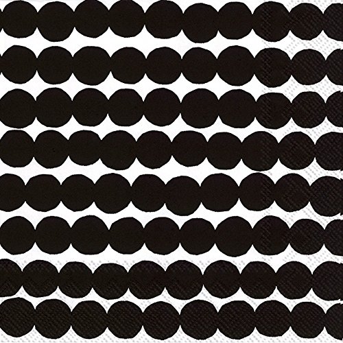 Ideal Home Range Marimekko Papierservietten, 3-lagig, 20 Stück Schwarz von Boston International