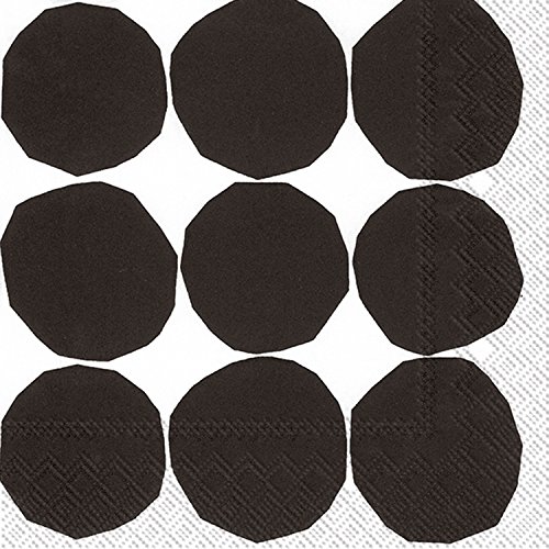 Marimekko Kivet Papier Servietten Cocktail schwarz/weiß Marimekko Kivet Papier Servietten Cocktail schwarz/weiß von Boston International