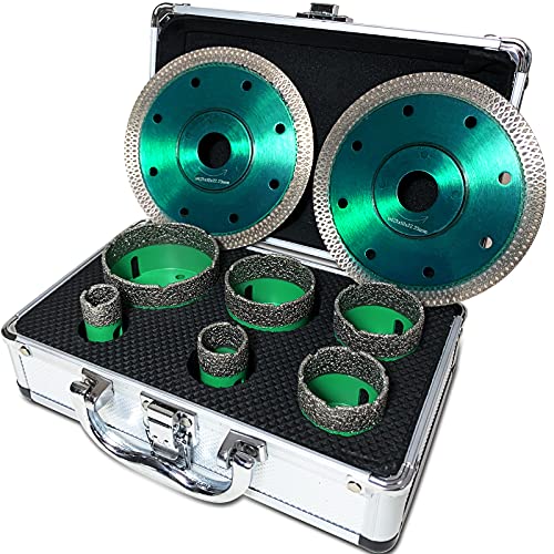 BotaBay Diamant Bohrkrone Set 6-teilig 20,25,40,45,50,68mm mit 2 Diamanttrennscheiben und Koffer für Granit-Feinsteinzeug und Fliesen M14 Diamantbohrer-Set Trockenbohren BotaBay Diamant Bohrkrone Set 6-teilig 20,25,40,45,50,68mm mit 2 Diamanttrennscheiben und Koffer für Granit-Feinsteinzeug und Fliesen M14 Diamantbohrer-Set Trockenbohren von BotaBay