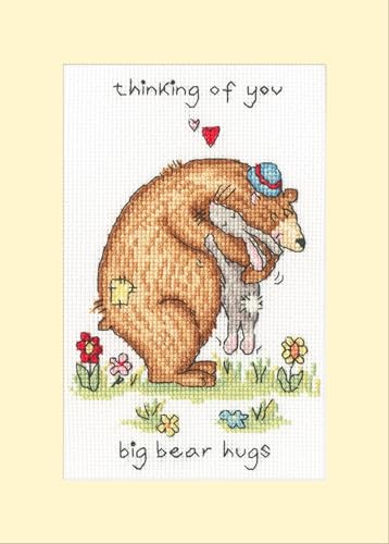 Bothy Threads Kreuzstich-Grußkarten-Set mit Zählmuster, Motiv: Big Bear Hugs von Bothy Threads The Home Of Happy Stitching
