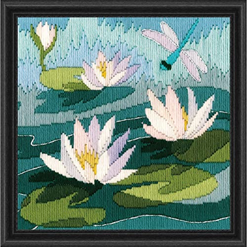 Langstich Set Motiv-Umrisse sind bedruckt "Wasserlilien" von Bothy Threads The Home of Happy Stitching