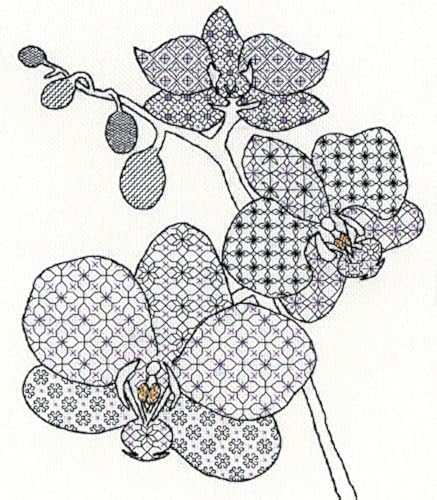 Bothy Threads Blackwork Kreuzstich-Set Orchidee, 27x33cm, XBW2, Zählmuster von Bothy Threads