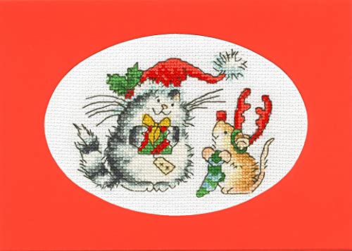 Bothy Threads Grußkarte Kreuzstich Set Geheimer Weihnachtsmann Zählmuster von Bothy Threads