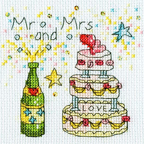 Bothy Threads Grußkarte Kreuzstich-Set "Prost Karte", 10x10cm, XGC7, Zählmuster von Bothy Threads