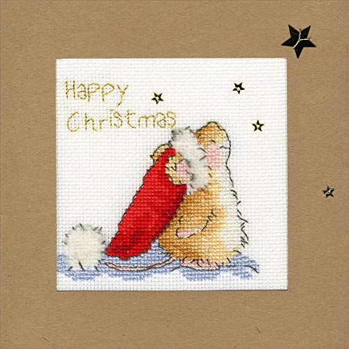 Bothy Threads Grußkarte Kreuzstich-Set Sterne beobachten, 10x10cm, XMAS20, Zählmuster von Bothy Threads