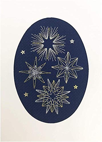 Bothy Threads Grußkarte Kreuzstich-Set "Strahlende Sterne", 8x11cm, XMAS27, Zählmuster von Bothy Threads