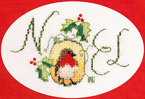 Bothy Threads Grußkarte Kreuzstich-Set Weihnachten Rotkehlchen, 13.3x9cm, DWCDX53, Zählmuster von Derwentwater Designs