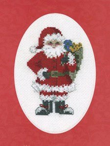 Bothy Threads Grußkarte Kreuzstich-Set Weihnachtsmanns Sack, 9x13.3cm, DWCDX33, Zählmuster von Bothy Threads