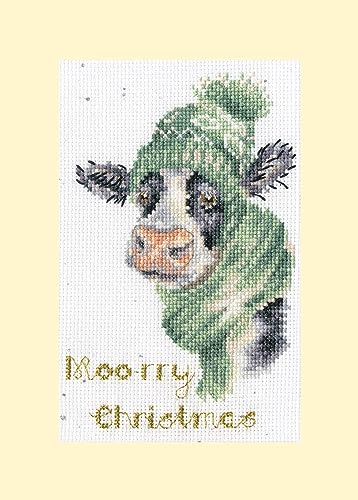 Bothy Threads Grußkarte Kreuzstich Stickpackung Moo-rry Weihnachten Zählmuster von Bothy Threads