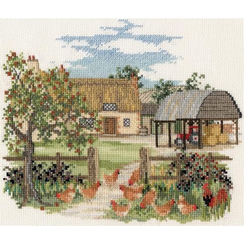 Bothy Threads Kreuzstich-Set Landschaft – Apfelbaum Bauernhof, 20x17cm, DWCON07, Zählmuster von Bothy Threads