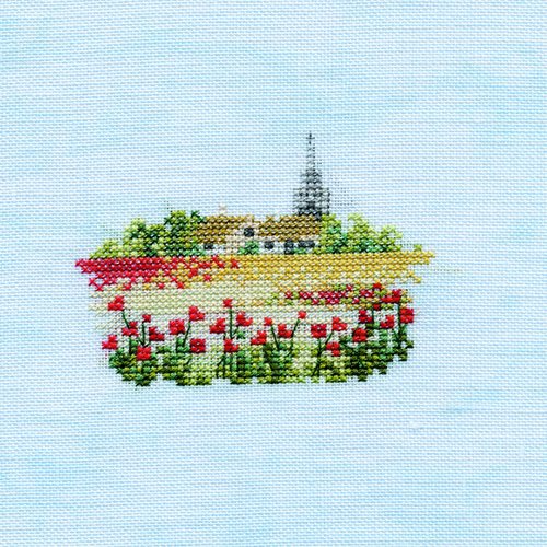 Bothy Threads Kreuzstich-Set Menuette - Mohnfeld, 10x10cm, DWMIN08A, Zählmuster von Derwentwater Designs