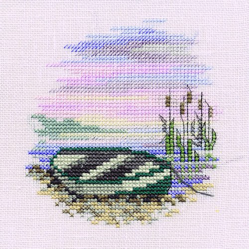 Bothy Threads Kreuzstich-Set Menuette – Ruderboot, 10x10cm, DWMIN10A, Zählmuster von Derwentwater Designs