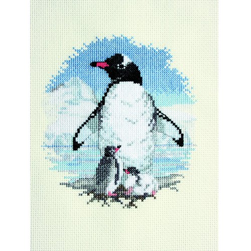 Bothy Threads Kreuzstich-Set Vögel - Pinguine und Küken, 15.5x14cm, DWPN01, Zählmuster von Derwentwater Designs