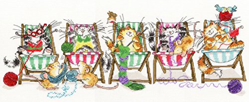 Bothy Threads Kreuzstich-Set Katzen stricken, 52x22cm, XMS4, Zählmuster von Bothy Threads