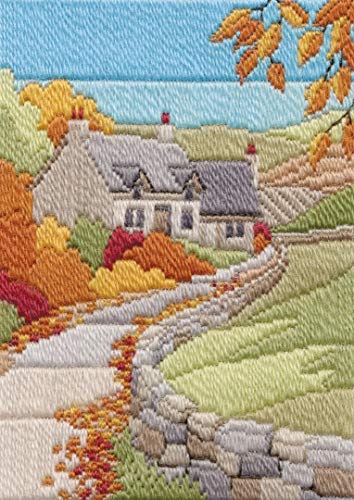 Bothy Threads Langstich-Set Jahreszeiten - Herbsthäuschen, 24x17cm, DW14MLS11, Zählmuster von Derwentwater Designs