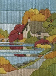Bothy Threads Langstich-Set "Jahreszeiten - Herbstspaziergang", 24x17cm, DW14MLS23, Zählmuster von Bothy Threads