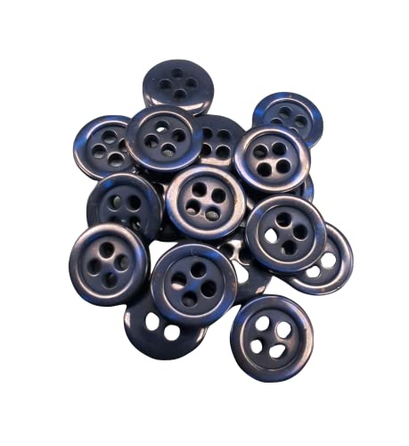 50 Perlmuttknöpfe - 5 Größen und 11 Farben zur Auswahl - Hergestellt und versandt aus Spanien (Marineblau, 10 mm) von Botiboton SL