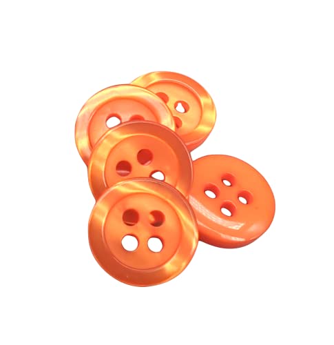50 Perlmuttknöpfe - 5 Größen und 11 Farben zur Auswahl - Hergestellt und versandt aus Spanien (Orange, 12 mm) von Botiboton SL