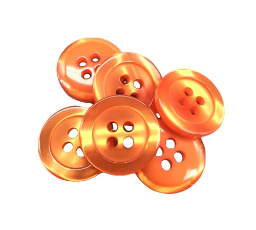50 Perlmuttknöpfe - 5 Größen und 11 Farben zur Auswahl - Hergestellt und versandt aus Spanien (Orange, 15 mm) von Botiboton SL