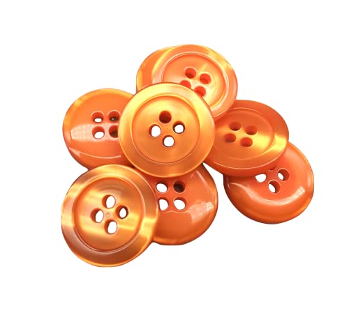 50 Perlmuttknöpfe - 5 Größen und 11 Farben zur Auswahl - Hergestellt und versandt aus Spanien (Orange, 18 mm) von Botiboton SL