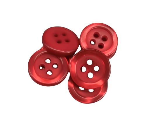 50 Perlmuttknöpfe - 5 Größen und 11 Farben zur Auswahl - Hergestellt und versandt aus Spanien (Rot, 12 mm) von Botiboton SL