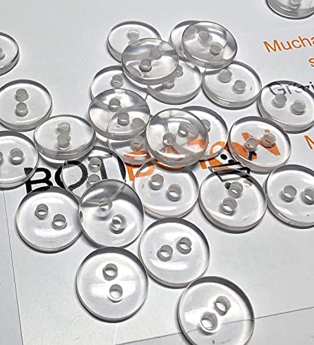 50 Klarsichtknöpfe - Reversibel - Basteln - Nähen (6 Größen verfügbar) - Hergestellt und versandt aus Spanien von Botiboton SL