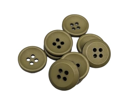 Botiboton - 50 Knöpfe für Hemden in warmen Farben - 5 Größen und 12 Farben zur Auswahl - mit 4 Löchern von 2 mm - Made in Spain - Versand aus Spanien - Farbe Olivgrün, Größe 18 mm von Botiboton SL