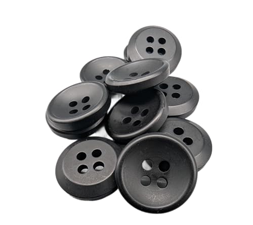 Botiboton - 50 Knöpfe für Hemden in warmen Farben - 5 Größen und 12 Farben zur Auswahl - mit 4 Löchern von 2 mm - Made in Spain - Versand aus Spanien - Farbe Schwarz, Größe 15 mm von Botiboton SL