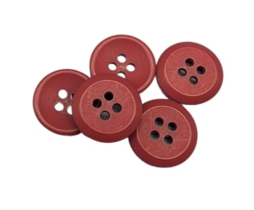 Botiboton Hemdknöpfe, 50 Stück, in 5 Größen und 12 Farben zur Auswahl, mit 4 Löchern à 2 mm, hergestellt und versandt in Spanien, Farbe: Kastanienbraun, 18 mm von Botiboton SL