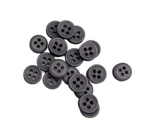 Botiboton Hemdknöpfe in warmen Farben, 5 Größen und 12 Farben zur Auswahl, mit 4 Löchern à 2 mm, hergestellt in Spanien, dunkelgrau, Größe 8 mm von Botiboton SL