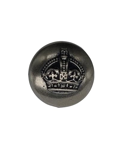Botiboton SL Goldene und silberne Knöpfe mit eingravierter Krone – 15 mm, 20 mm und 23 mm – Hergestellt in Spanien – (Silber, 15 mm) von Botiboton SL