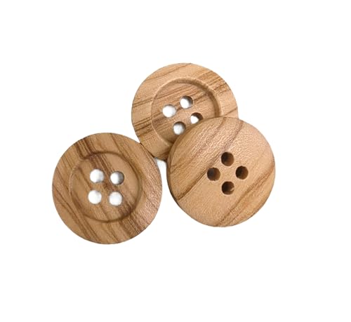 BOTIBOTON - 50 Naturholzknöpfe mit 4 Löchern (12,15,18,20,25 mm) - Olivenholz - Helles Holz - Nähzubehör - Hergestellt und versandt aus SPANIEN (18 mm) BOTIBOTON - 50 Naturholzknöpfe mit 4 Löchern (12,15,18,20,25 mm) - Olivenholz - Helles Holz - Nähzubehör - Hergestellt und versandt aus SPANIEN (18 mm) von Botiboton SL