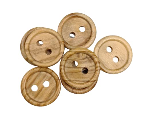 BOTIBOTON - 50 Olivenholzknöpfe - 2 Löcher - Verschiedene Größen (10, 12, 15, 18, 20 und 25 mm) - Nähzubehör - Hergestellt und versandt aus SPANIEN (10 mm) von Botiboton SL