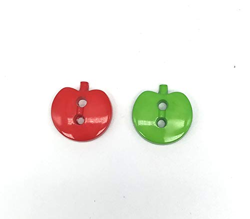 Kinderknöpfe in Form eines Apfels - rot und grün - 2 Größen - hergestellt und versandt aus Spanien von Botiboton SL