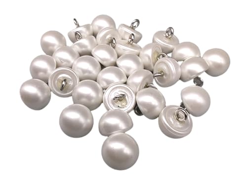 Perlenknöpfe – halbe Kugel und ganze Kugel, mit Ring – 6 Größen verfügbar – hergestellt und versendet aus Spanien – halbe Kugel 10 mm von Botiboton SL