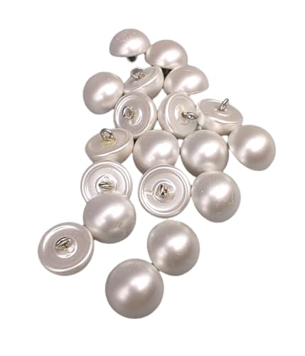 Perlenknöpfe – halbe Kugel und ganze Kugel, mit Ring – 6 Größen verfügbar – hergestellt und versendet aus Spanien – halbe Kugel 14 mm von Botiboton SL