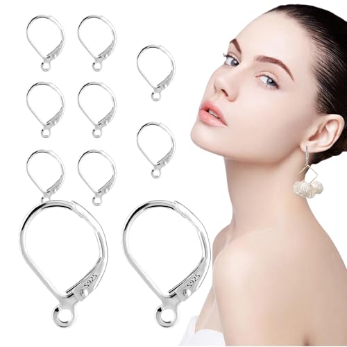 Botiniv Ohrring -Erkenntnisse, Hebeback -Ohrring -Haken, 925 Sterling Silber -Hebelohr Wire, 925 Silberohrdrähte austauschbare französische Schmuckversorgung für Frauen herstellen von Botiniv