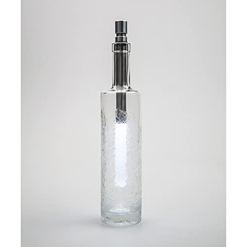 Bottlelight FL203 Eisblume Glasflasche ohne Leuchte aus Glas 500ml, Maße: ca. 6,6cm x 6,6cm x 28,7cm, FL203 von BOTTLE LIGHT